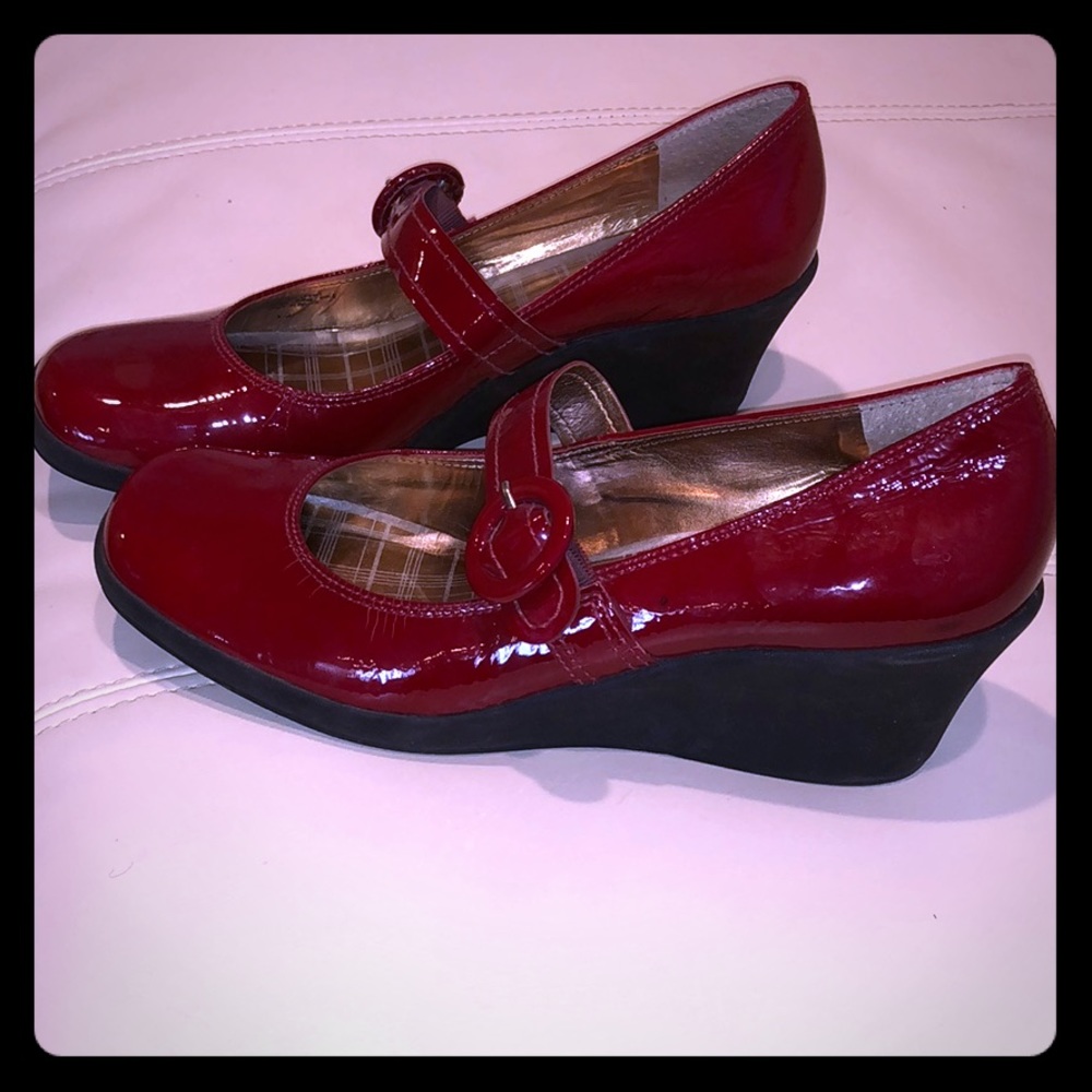 Hot Red Patent leather Michelle D’s Wedges